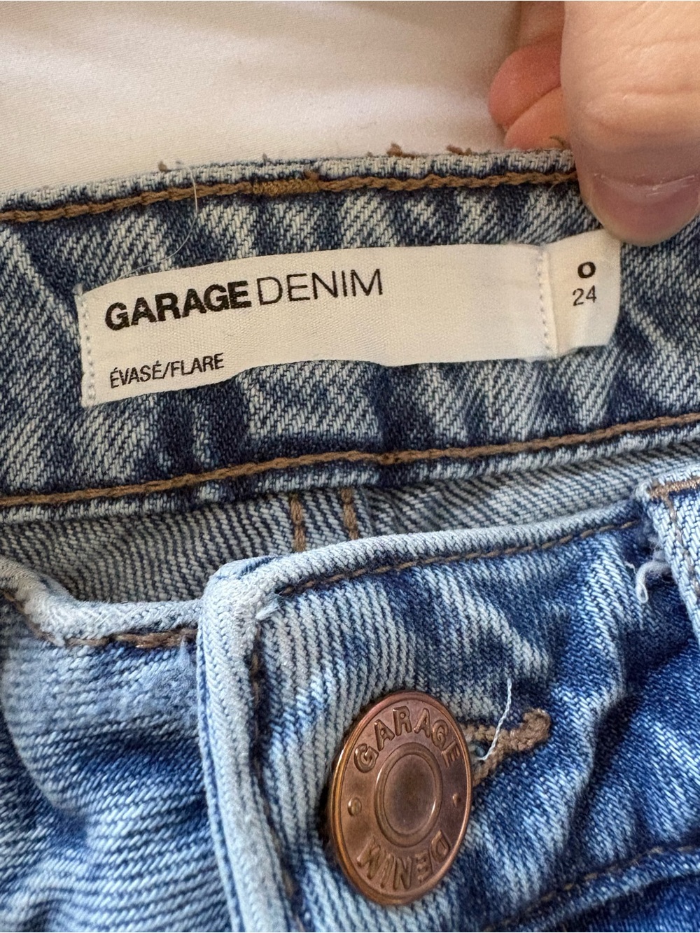 Garage Light Blue Distressed Flare Jeans - Picture 2 of 6